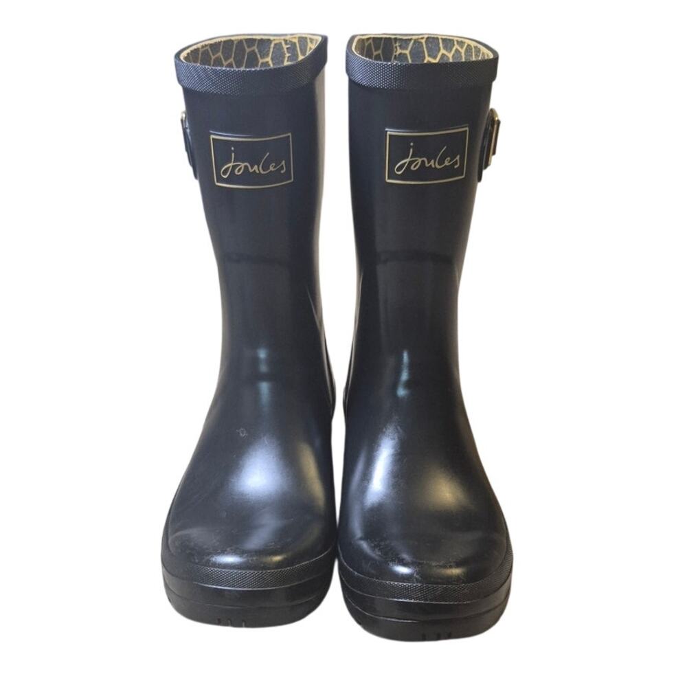 Joules Women Molly Welly Black Butterfly Women Size 10